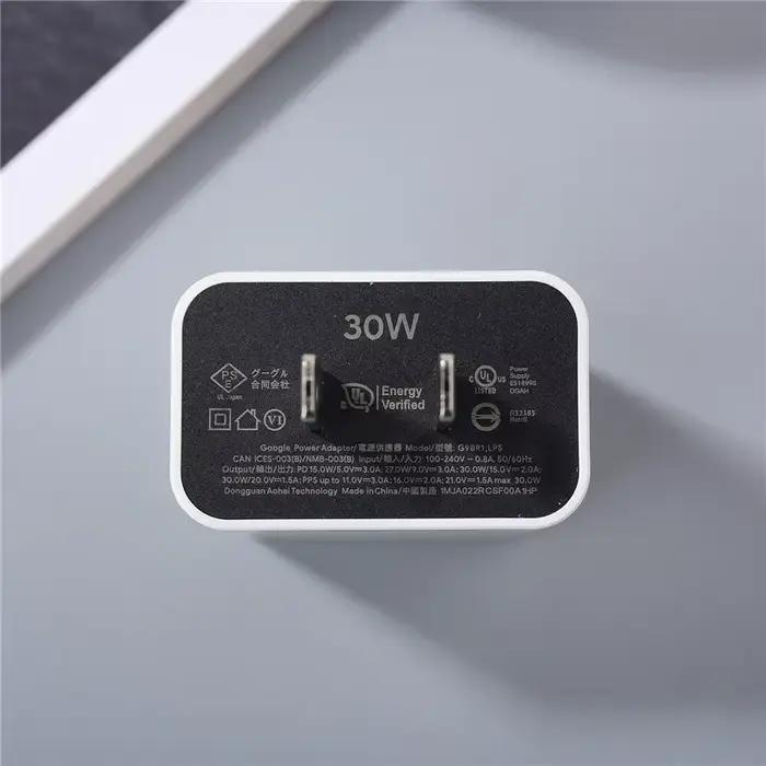 Chargeur rapide Google 30W PD pour Pixel 8/7/9 Pro avec câble USB C vers USB C