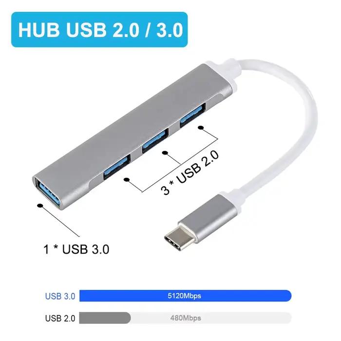 USB C HUB 3.0 Type C 3.1 4 ports multi-répartiteur adaptateur OTG pour Xiaomi Lenovo Macbook Pro 13 15 Air Pro PC accessoires informatiques