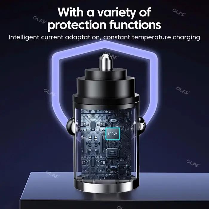 OlPG-Mini chargeur de téléphone de voiture USB C