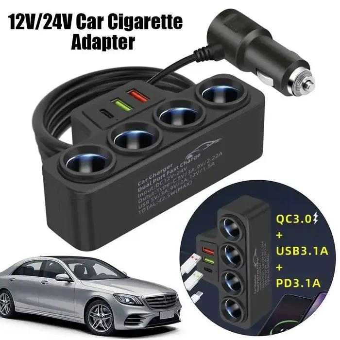 Adaptateur Allume-Cigare Voiture 3.1A USB QC 3.0 PD 3.1A Double Prise USB Accessoire Auto Occasions Spéciales