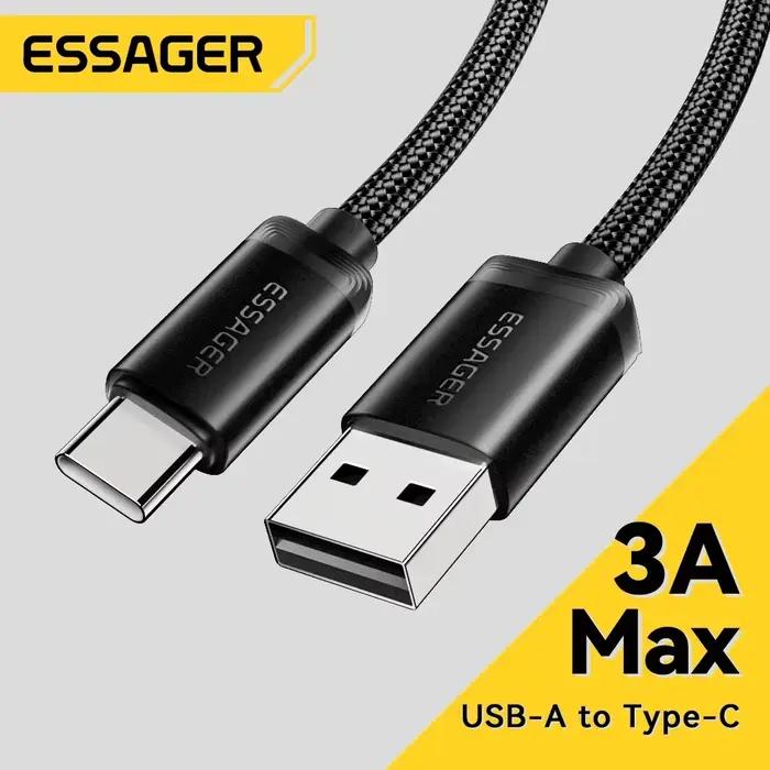 Essager 3A USB Type C câble pour Iphone 15 plus Huawei Mate60 P60 fil de charge rapide USB-C chargeur cordon de données pour Xiaomi Samsung