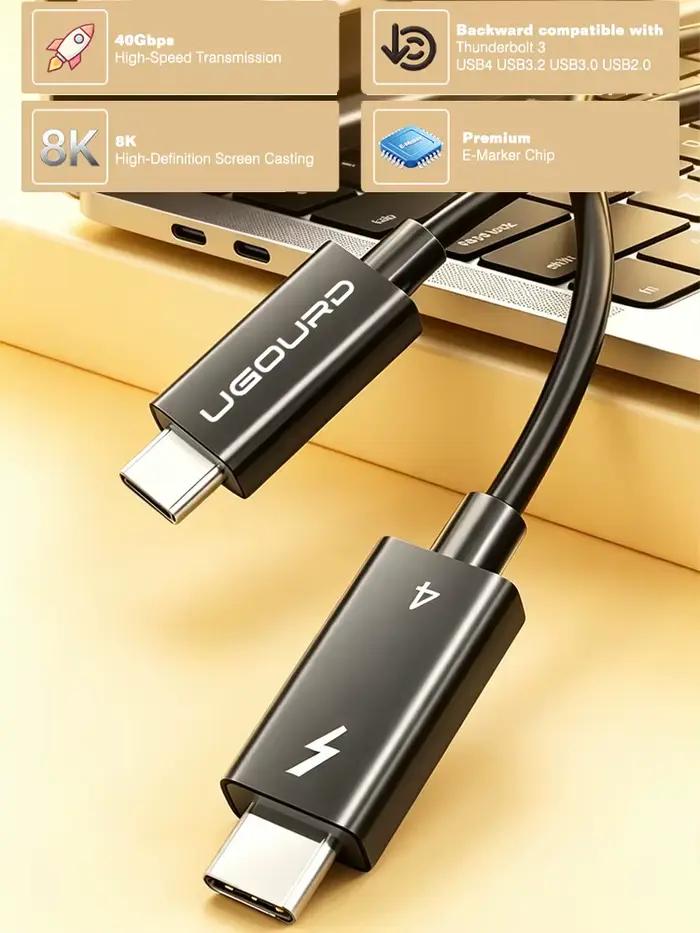 Câble Thunderbolt 4 plaqué argent