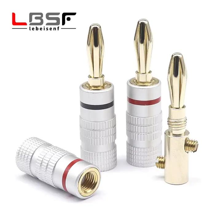 Gels Plug-Câble de haut-parleur audio, connecteur à vis, rouge et noir, 4mm