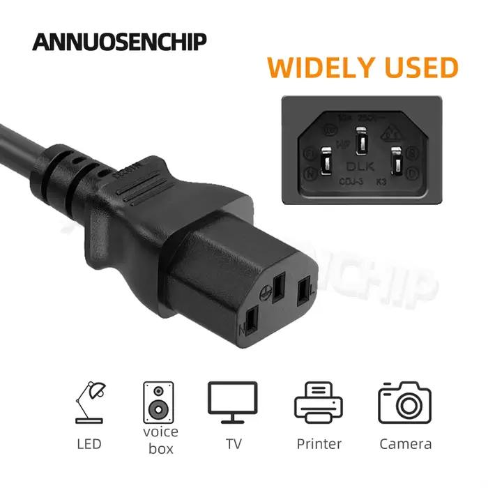 Noir 1m EU AU UK US prise câble d'alimentation IEC 320 C13 AC alimentation fil rallonge pour PC ordinateur moniteur TV haut-parleur imprimante