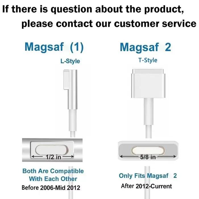 Chargeur pour Mac book Air Pro 45W 60W 85W