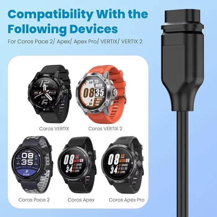 Câble de chargeur USB 1M Compatible pour Coros Pace 2/Coros