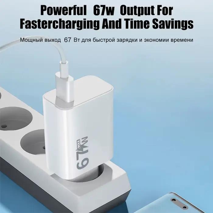 67W Chargeur USB Charge Rapide Téléphone Adaptateur Mural Pour iPhone Samsung OnePlus OPPO Xiaomi Redmi Poco