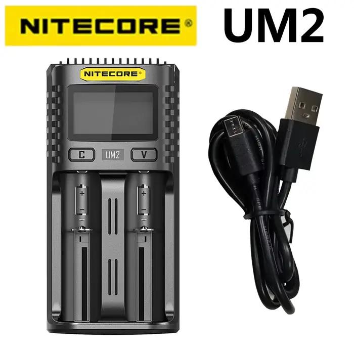 Nitecore UM2 USB chargeur QC double emplacement circuits intelligents assurance mondiale li-ion AA 18650 20700 26500