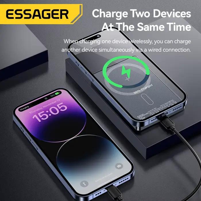 Essager-Batterie externe magnétique sans fil mince