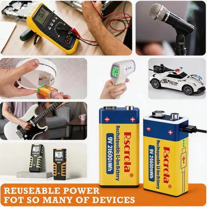Batterie Li-Ion rechargeable 9V 23600mWh