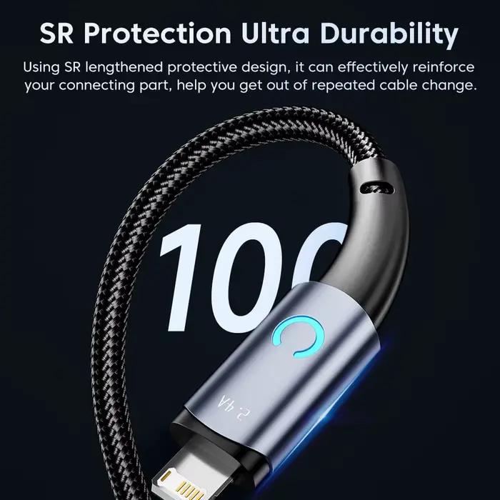 Toocki USB Lightning Câble pour Iphone 14 13 12 11 Pro Max 8 7 plus Led Chargeur
