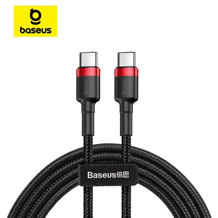 Câble Baseus USB C vers USB Type C rapide pour MacBook Pro Samsung Xiaomi charge rapide 60W PD certifié CE FCC ROHS 3,5m rouge