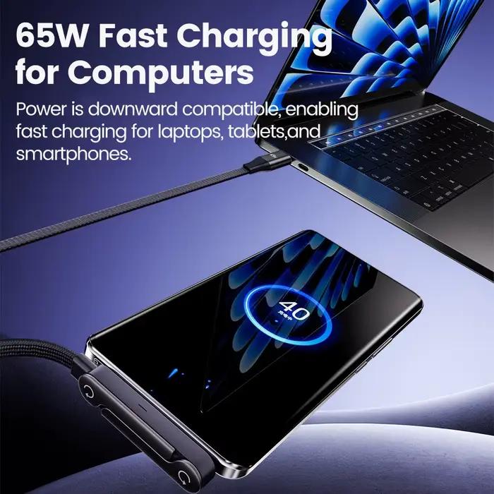 Câble USB 2 en 1 65W, support pliable