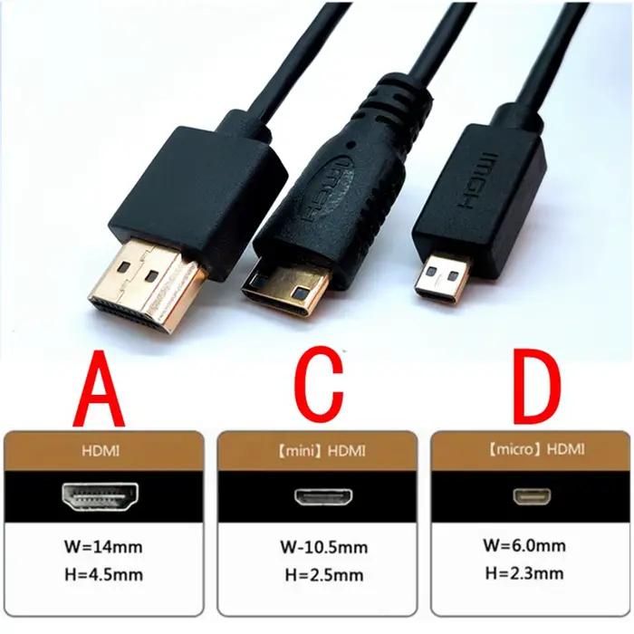 Câble mâle hdmicable ultra fin vers mini micro mâle compatible HD