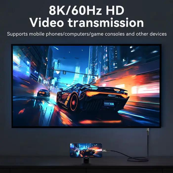 Câble USB 5 80Gbps 240W 8K 60Hz pour Thunderbolt 5 Type C charge rapide Thunderbolt3 USB 5.0