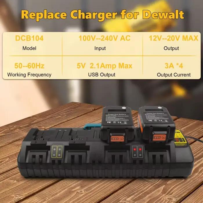 Chargeur de batterie 4 ports rapide et sécurisé pour batteries DL 14.4-18V charge simultanée batteries lithium-ion occasions spéciales recharge efficace et sécurité maximale