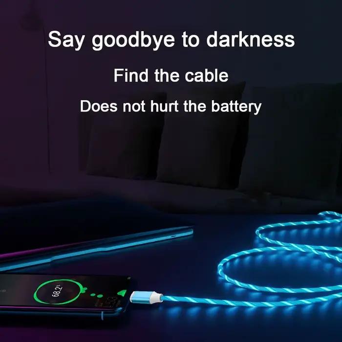 LED USB C fil lumineux Type C Charge rapide Micro USB fil