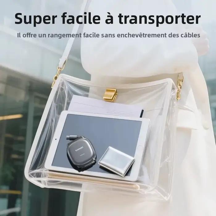 Câble rétractable Toocki 100W Type C pour iPhone 16 15 Pro Max Samsung