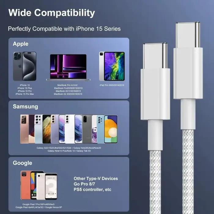 20 Câbles de Charge Rapide USB-C vers