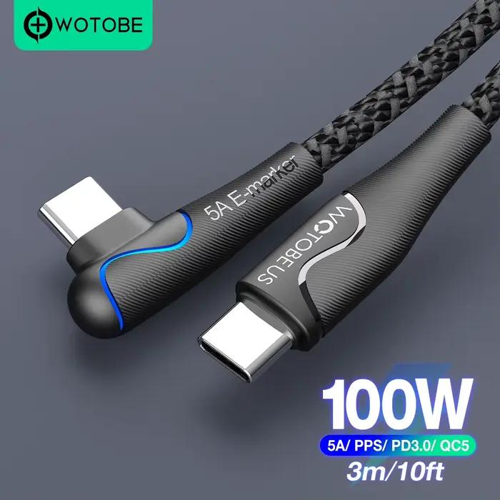 Câble USB C vers USB C 3m/10ft 100W 5A E-Marker