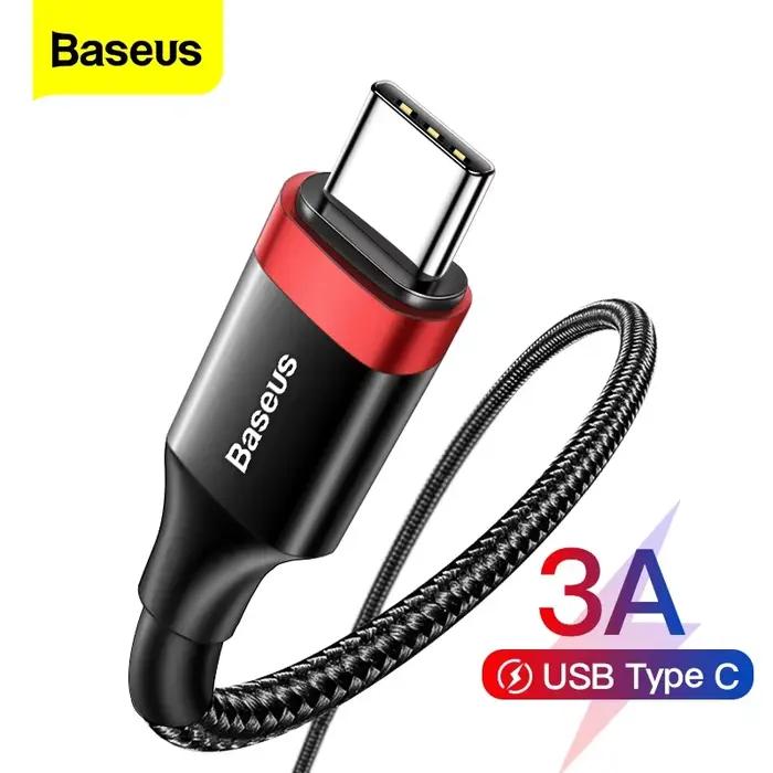 Câble USB Type C Baseus pour charge rapide et transmission de données, 3m, compatible avec Samsung S22 S10, Xiaomi POCO, Huawei, et autres smartphones pour usage quotidien et cadeaux spéciaux