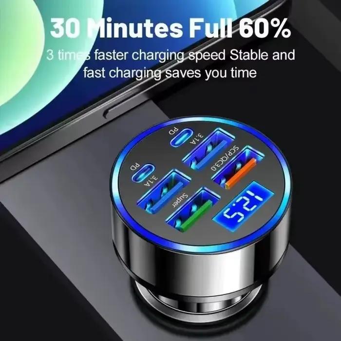 Chargeur de voiture 350W USB PD QC3.0 USB C