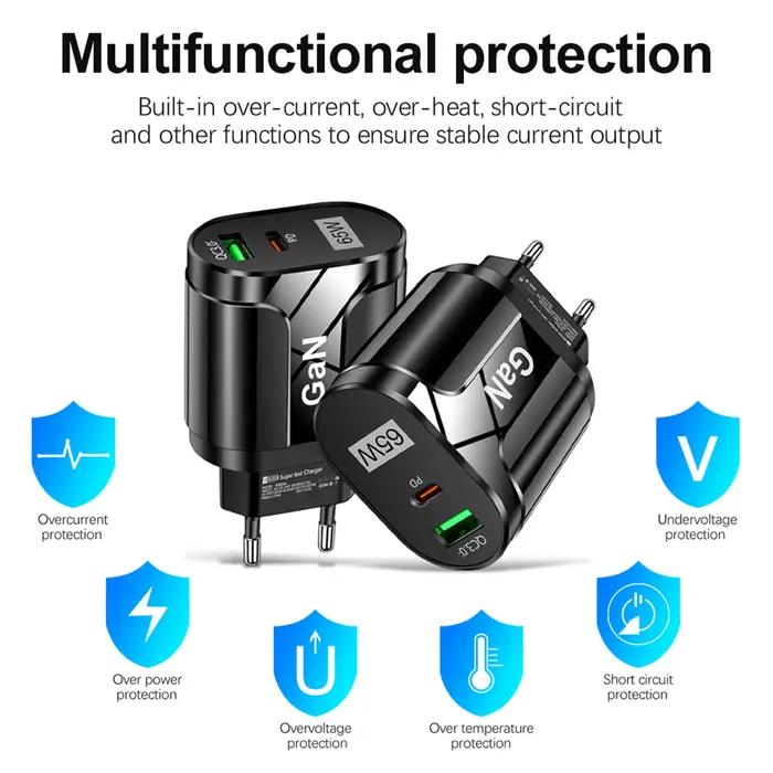 GaN-Chargeur mural USB de type C pour téléphone portable