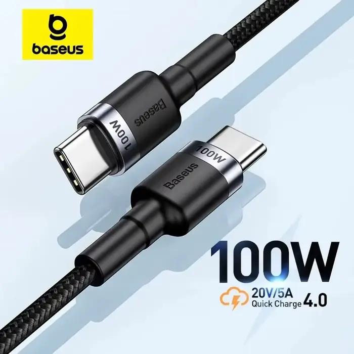 Câble Baseus USB Type C vers USB C 100W/5A PD cordon de charge rapide pour iPhone 17 16 pro Max Macbook Xiaomi Samsung