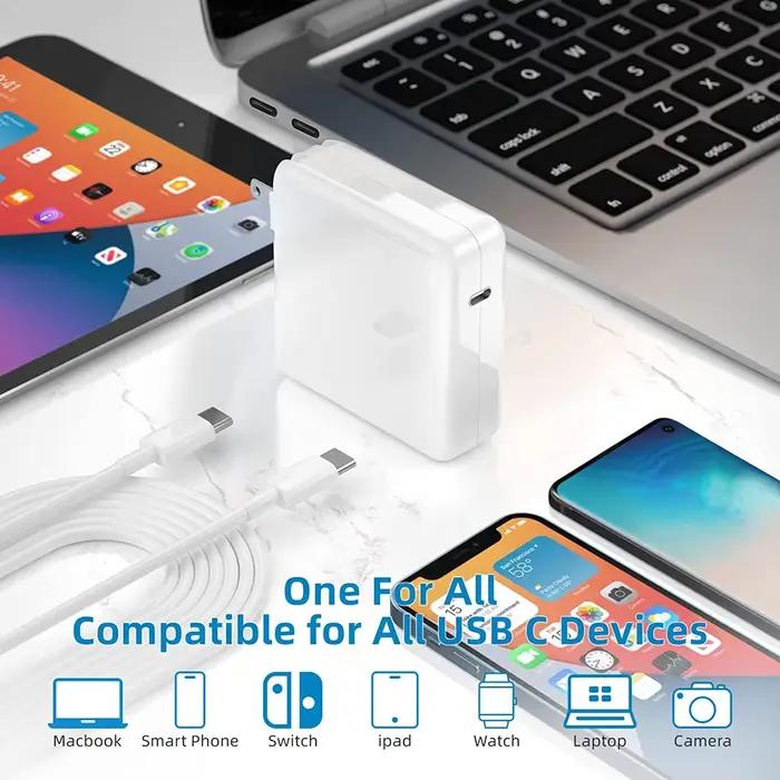 Adaptateur secteur USB-C 140 W (câble de 2 m) – Compatible avec MacBook Pro 13-16 pouces et iPad Pro (2018-2021) : Chargeur haute puissance