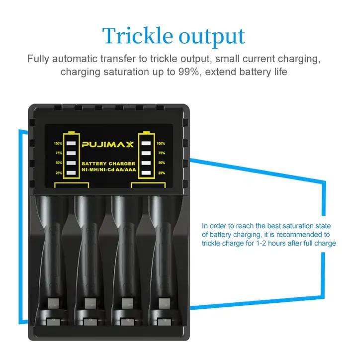 Chargeur de batterie intelligent à 4 emplacements avec indicateur LED