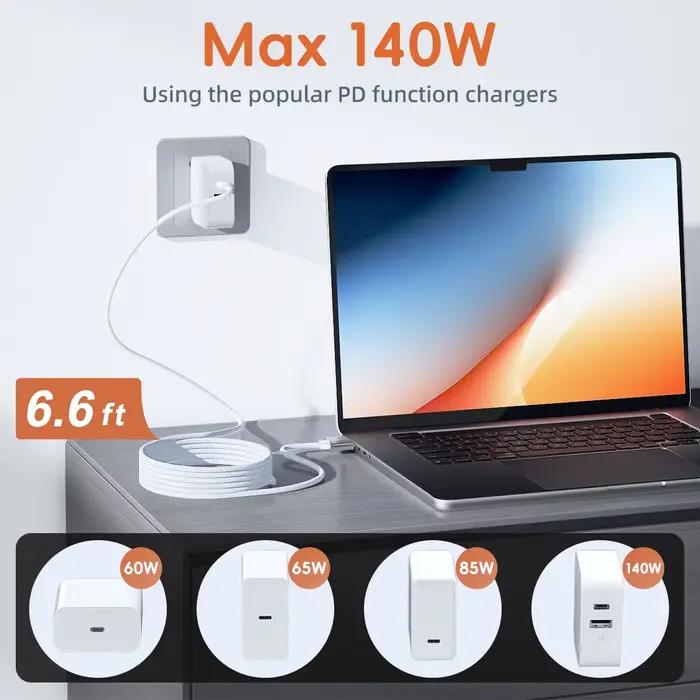Câble USB Type C vers Magsafe 3 génération 140W pour chargeur MacBook Air Pro