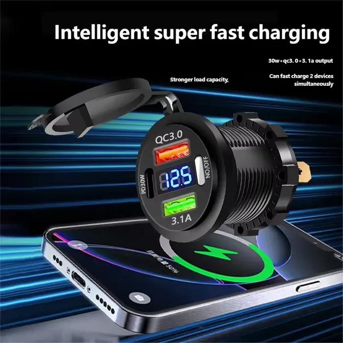 Chargeur de téléphone de voiture 30W PD 22.5W QC3.0