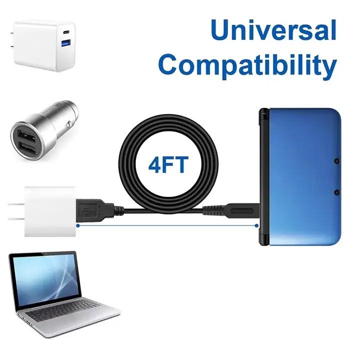Câble de chargeur DS Lite, adaptateur secteur pour Nintendo DS NDSI 3DS 2DS XL/LL New 3DS XL/3DS XL 2ds xl 2ds Fil de cordon de charge de ligne pour Nintendo DS Lite DSL NDSL 1,2 m