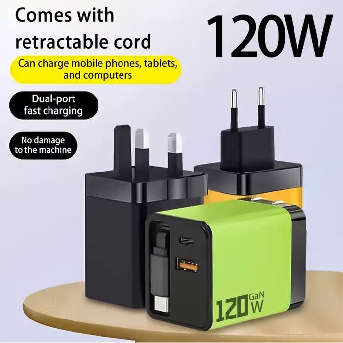Chargeur 120W équipé d'un nitrure de Gallium télescopique