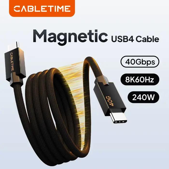 CABLETIME câble USB4 magnétique 240W 80Gbps 8K