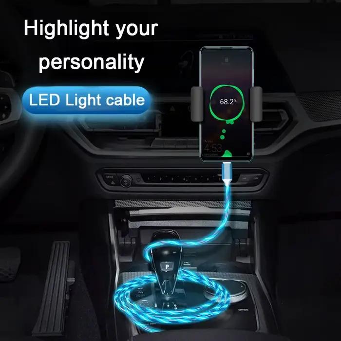 Fil de charge avec lumière LED pour téléphone portable