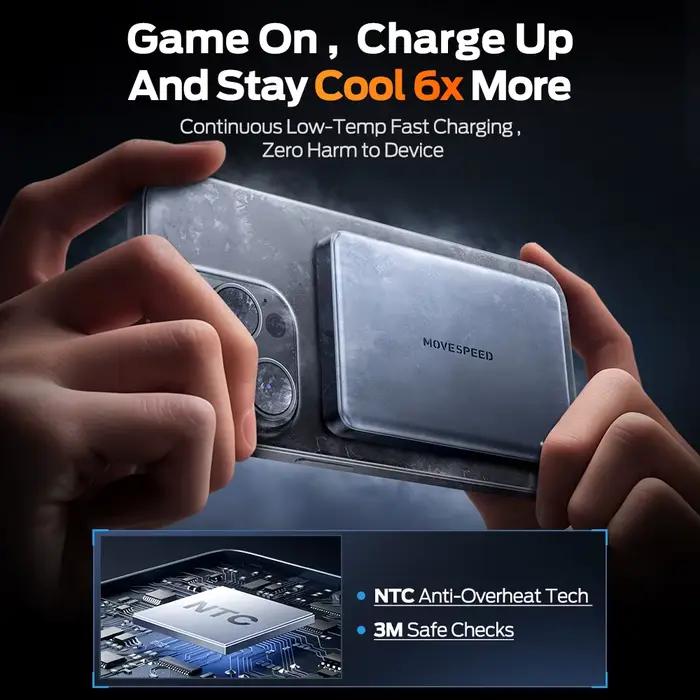 MOVESPEED S10 batterie externe magnétique mince 10000 mAh PD20W chargeur Portable
