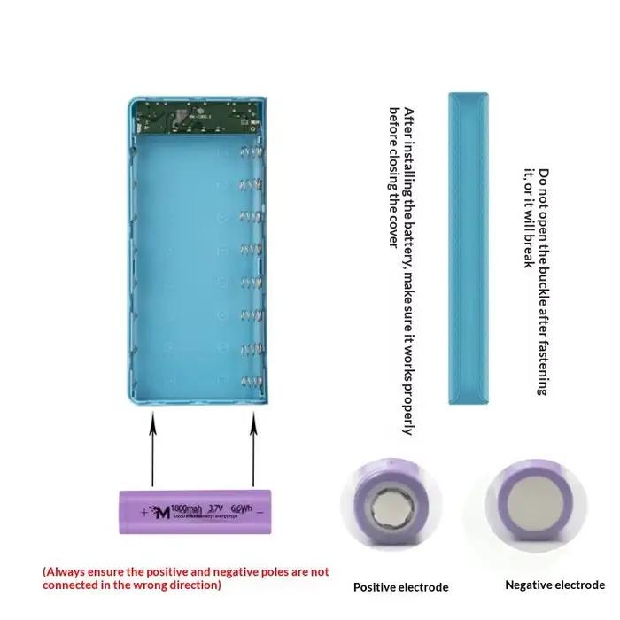 Boîtier de batterie DIY 8*18650, boîte de rangement pour chargeur, 5V, double USB Type C, support de batterie, charge rapide PD QC3.0 pour téléphone