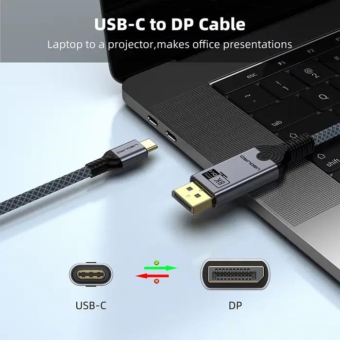 Câble adaptateur USB C vers Displayport 1.4 8K Type C vers DP 4K