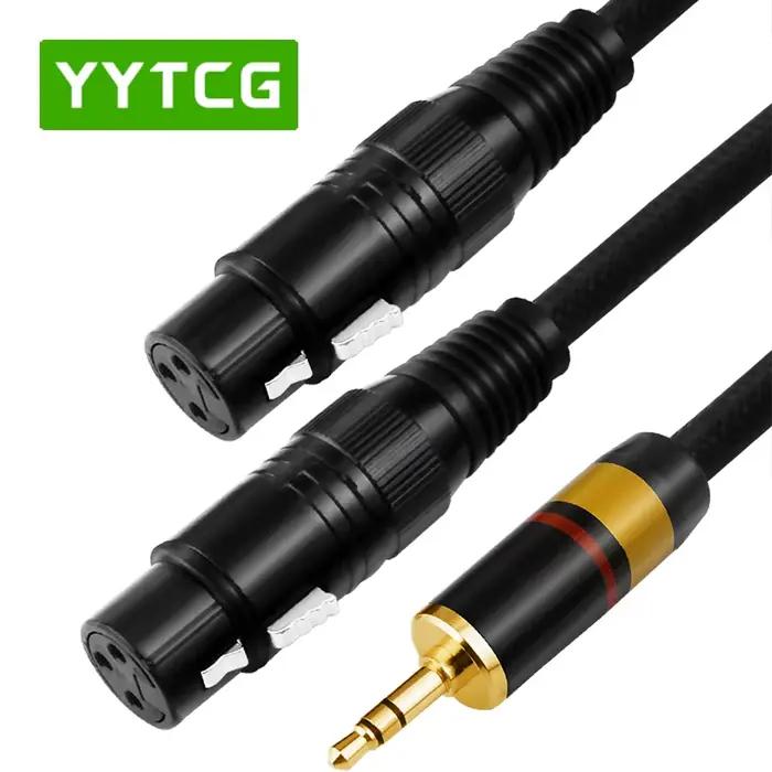 Câble audio XLR mâle-femelle pour haut-parleurs et microphones avec connecteurs RCA et jack stéréo 3.5mm en cuivre sans oxygène pour audiophiles et professionnels occasions spéciales