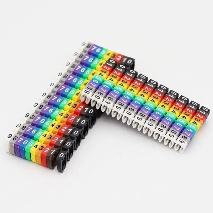 0, 3-10 mm2 chiffres arabes 0-9 0123456789 Numéro câble réseau fil C Type pince marqueur étiquette cordon marquage