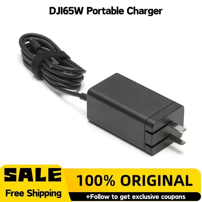 Chargeur portable d'origine DJI 65W pour drone et contrôleur DJI