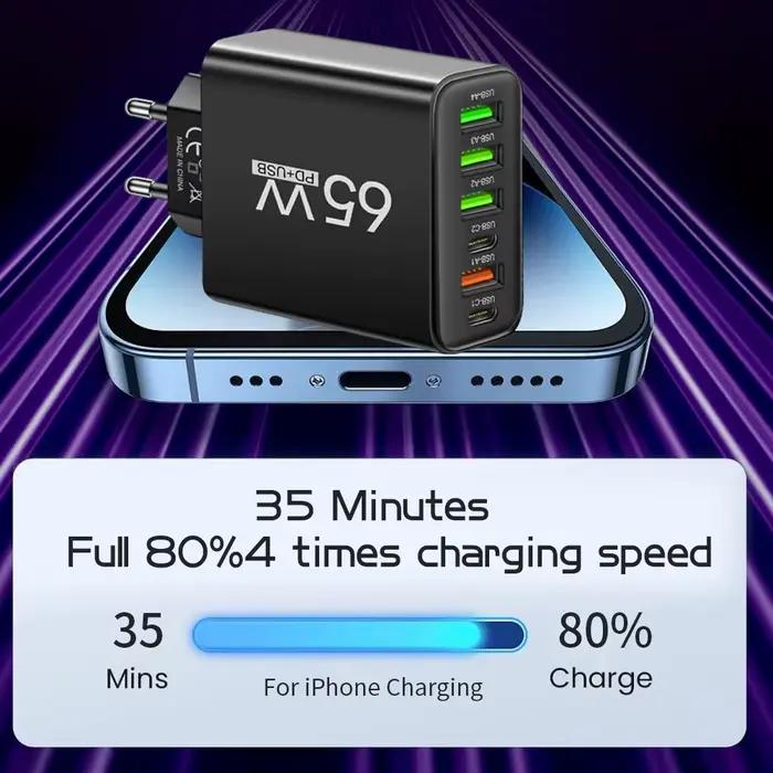Chargeur USB multi-ports 65W