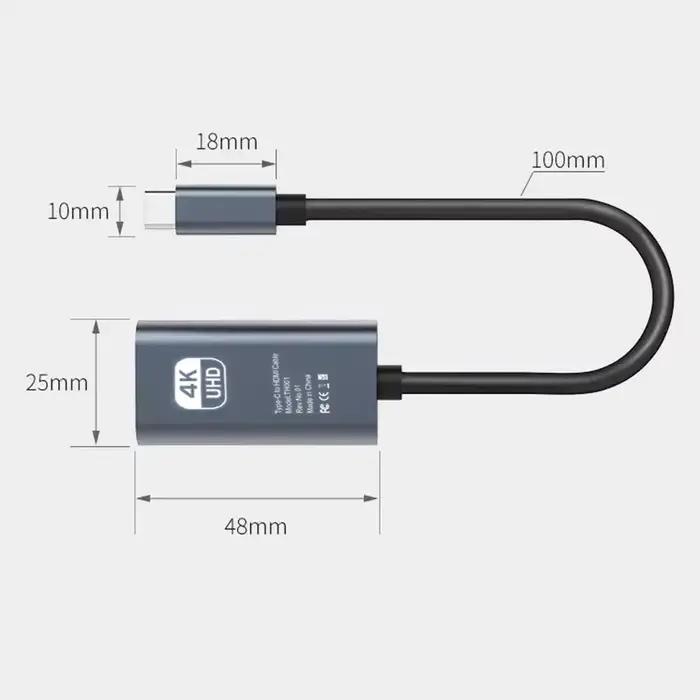 Adaptateur 4K 60Hz Type C vers HDMI USB 3.1 Câble Convertisseur TV PC MacBook iPad iPhone 15 Occasions Spéciales