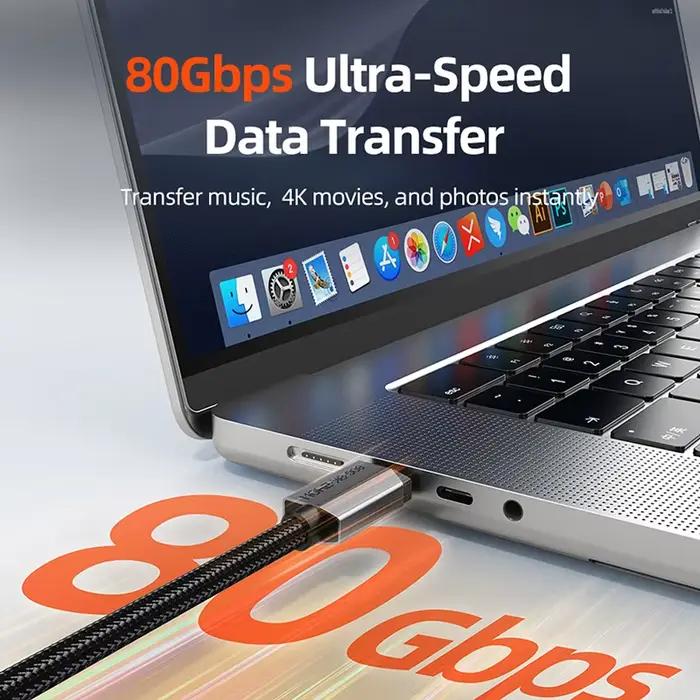 Câble CABLETIME USB4 V2.0 80 Gbps 240 W PD 3.1 avec gaine tressée