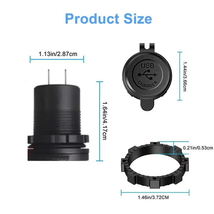 Prise de chargeur de voiture Triple USB C