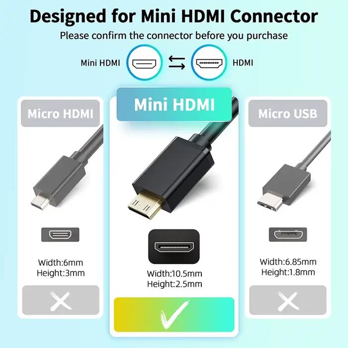 Mini câble HDMI 4K 60Hz HDmatters pour connecter tablettes, caméscopes, ordinateurs portables et télévisions occasions spéciales