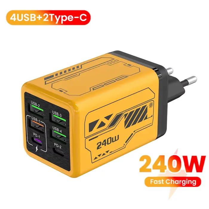 Chargeur USB C 240W à 6 ports