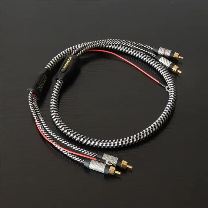 Câble audio RCA Audiomeca pour lecteur de bandes noir tresse protection pour amplificateur haut-parleur occasionnels复古磁带播放器黑色RCA音频线奥迪美卡保护编织适合放大器音箱场合