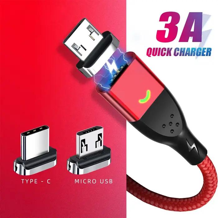 FONKEN câble magnétique Type C câble de Charge magnétique Micro USB câble de chargeur magnétique pour Xiaomi Samsung Huawei câbles de téléphone portable